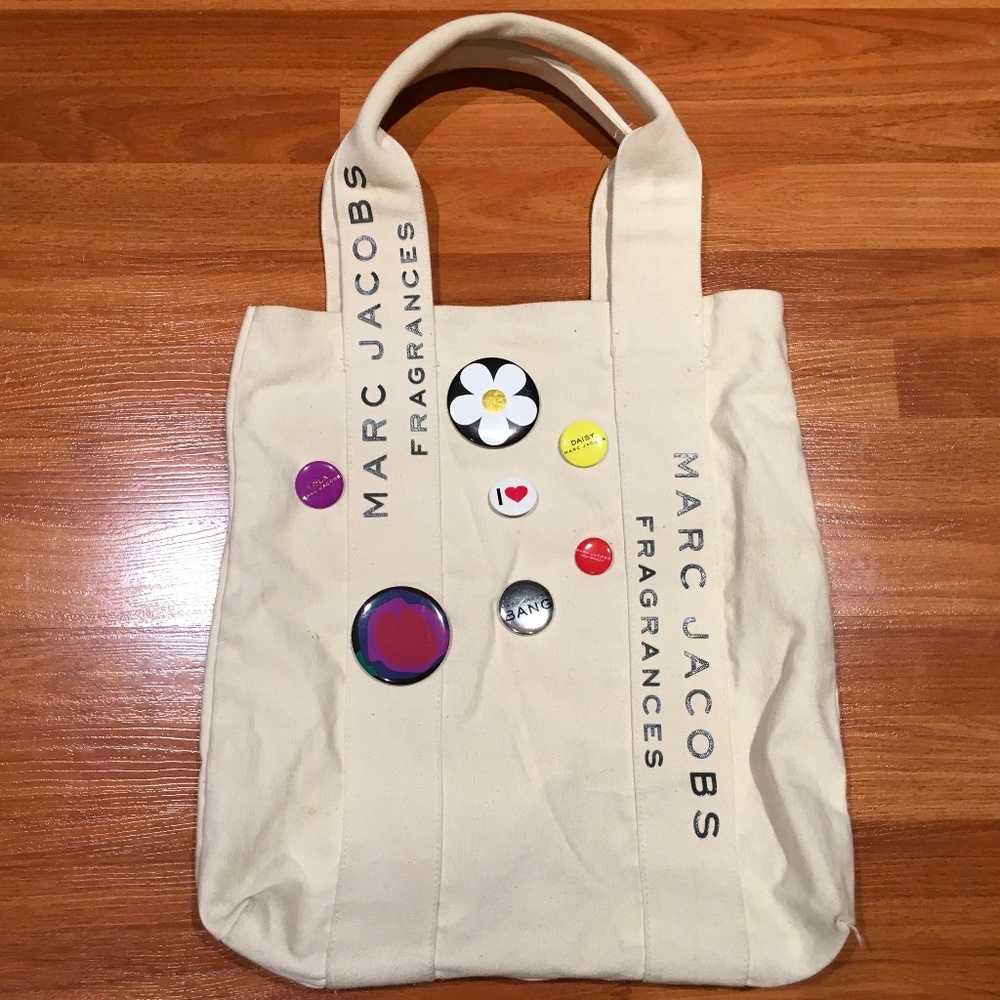 Marc Jacobs Canvas Tote Bag with Pins